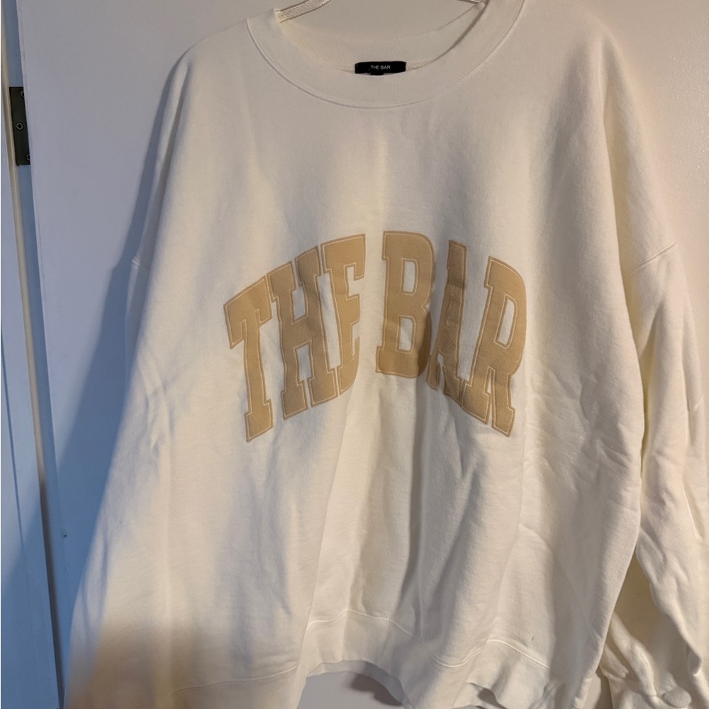 The Bar White Sweatshirt with Beige For Sale - Never worn